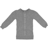 Braided Rope Knit Long Puff Sleeve Sweater