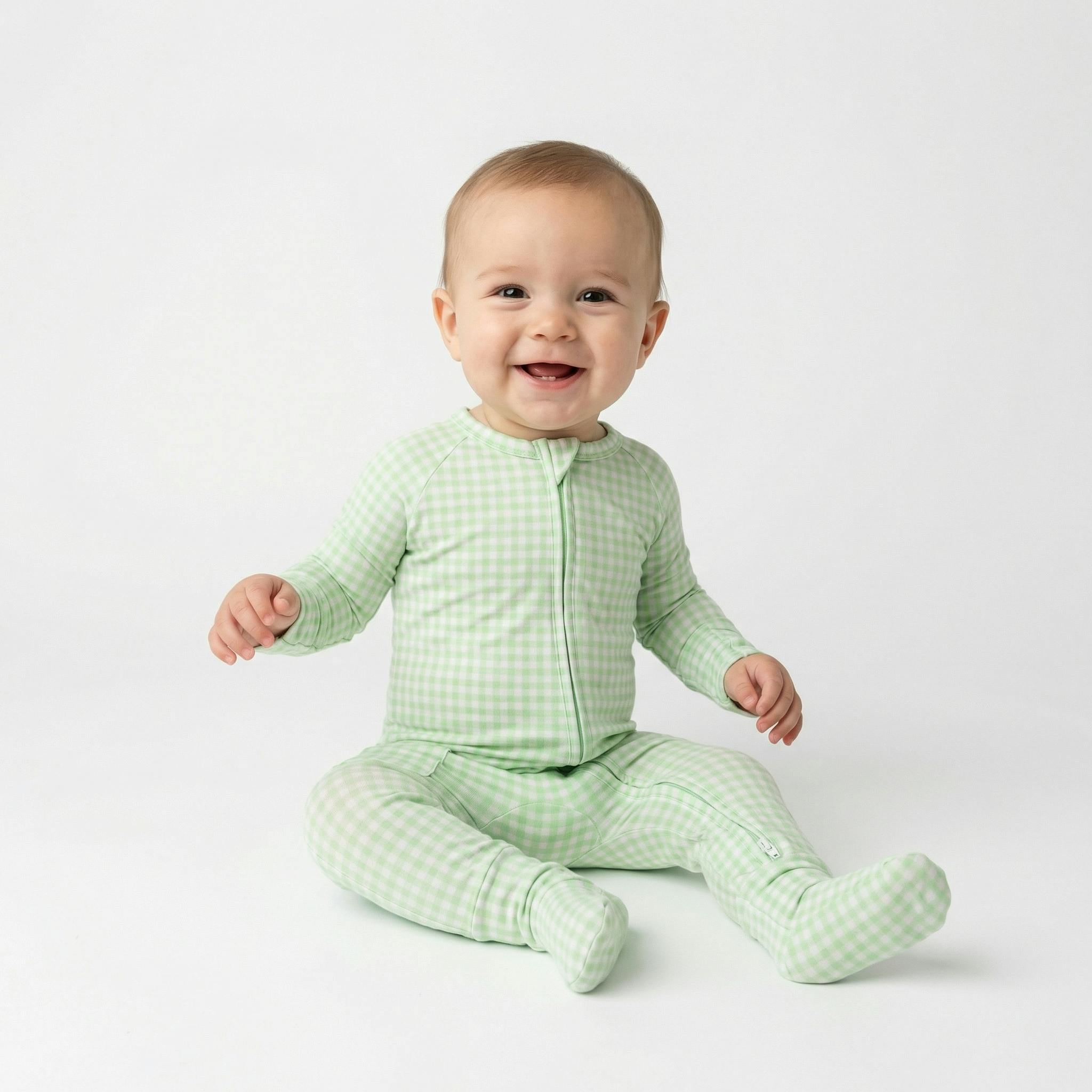 Pistachio Gingham Bamboo Sleeper