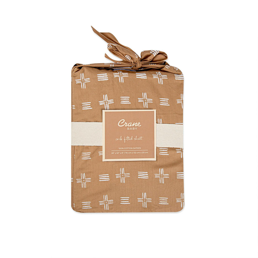 Kendi Copper Dash Cotton Fitted Crib Sheet
