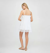 The Bexley Dress - White Voile with Lace Trim