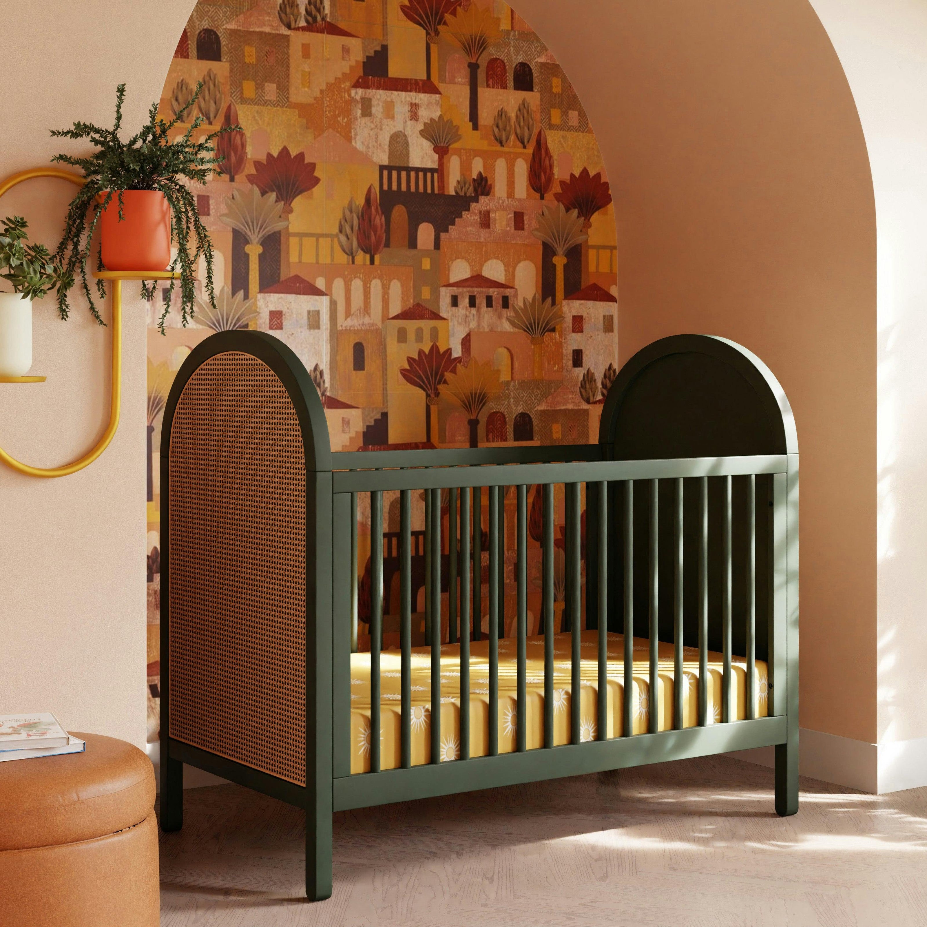 Babyletto Bondi Cane 3-in-1 Convertible Crib with Toddler Bed Conversion Kit