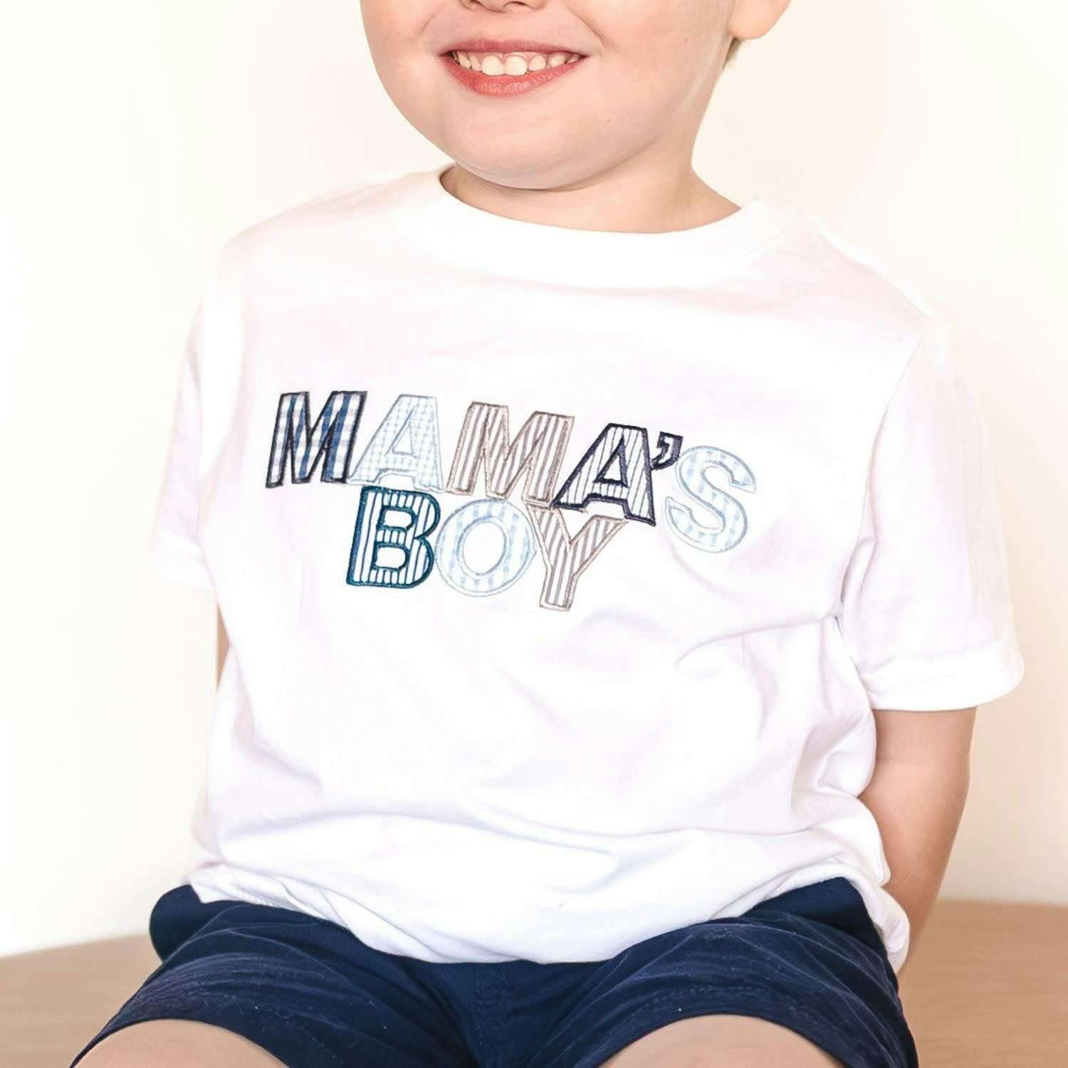 Mama's Boy Patchwork Short Sleeve T-Shirt - White