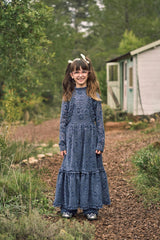LACE FLOWERS TURTLE TOP BLUE