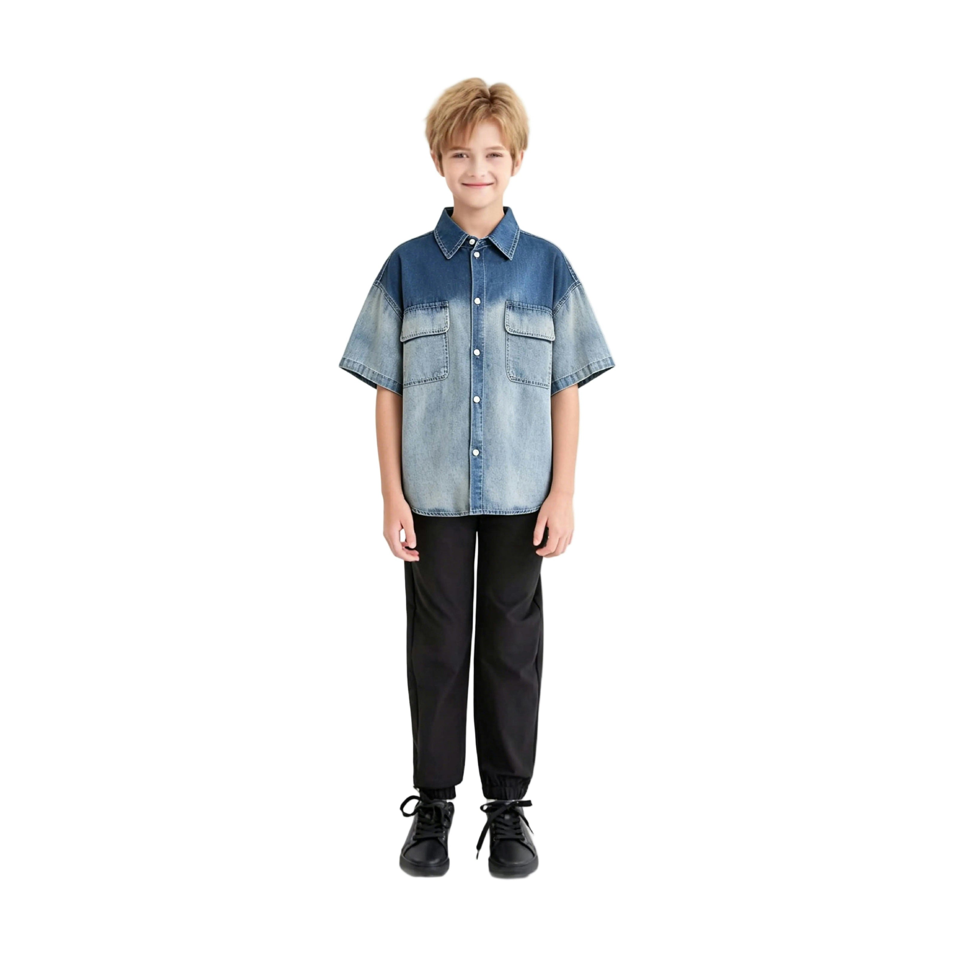 Blue Gradient Denim Shirt