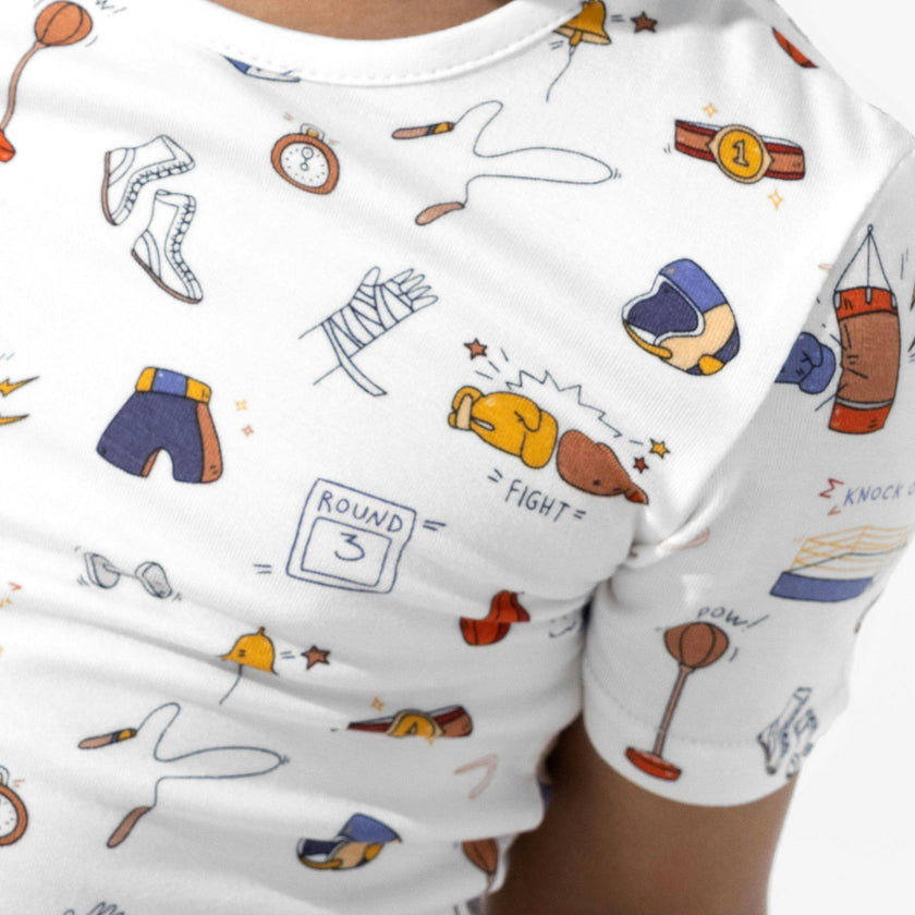 Boxing Bamboo Kids Pajama Short Set