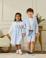 Theo Tailored Shorts in Blue Stripe