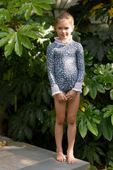 Austen Smocked Suit in Blue Darby