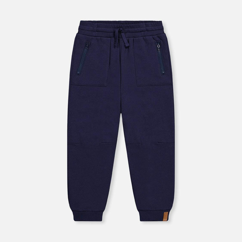 Fleece Sweatpants with Pockets Dark Blue
