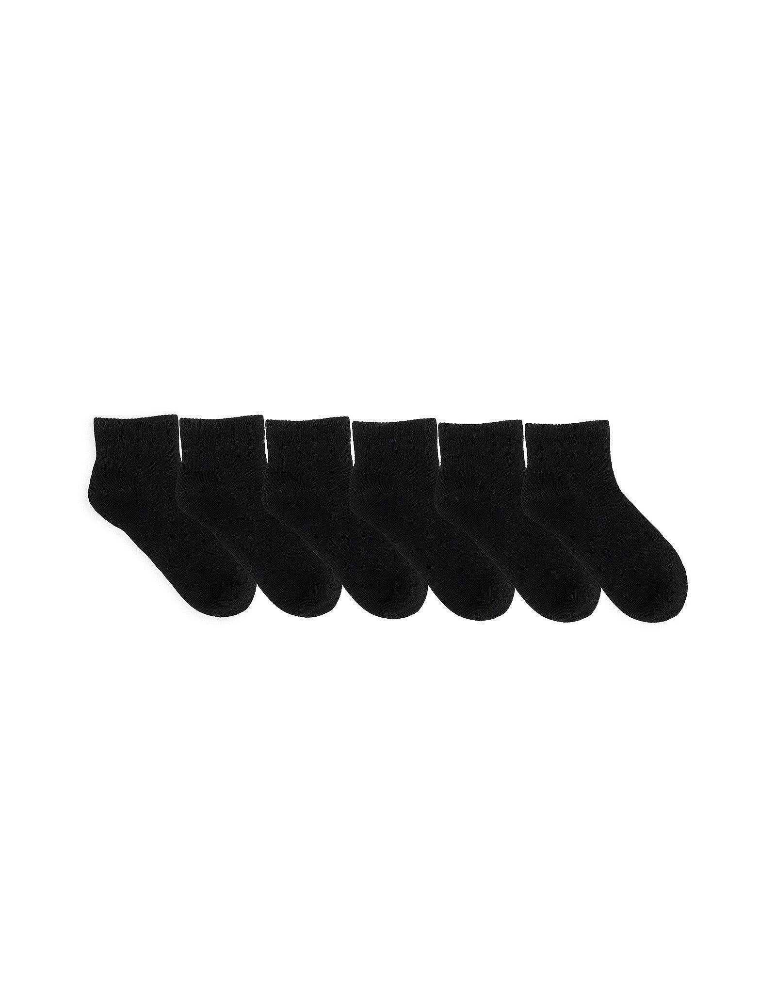 Solid Quarter Socks 6 Pack