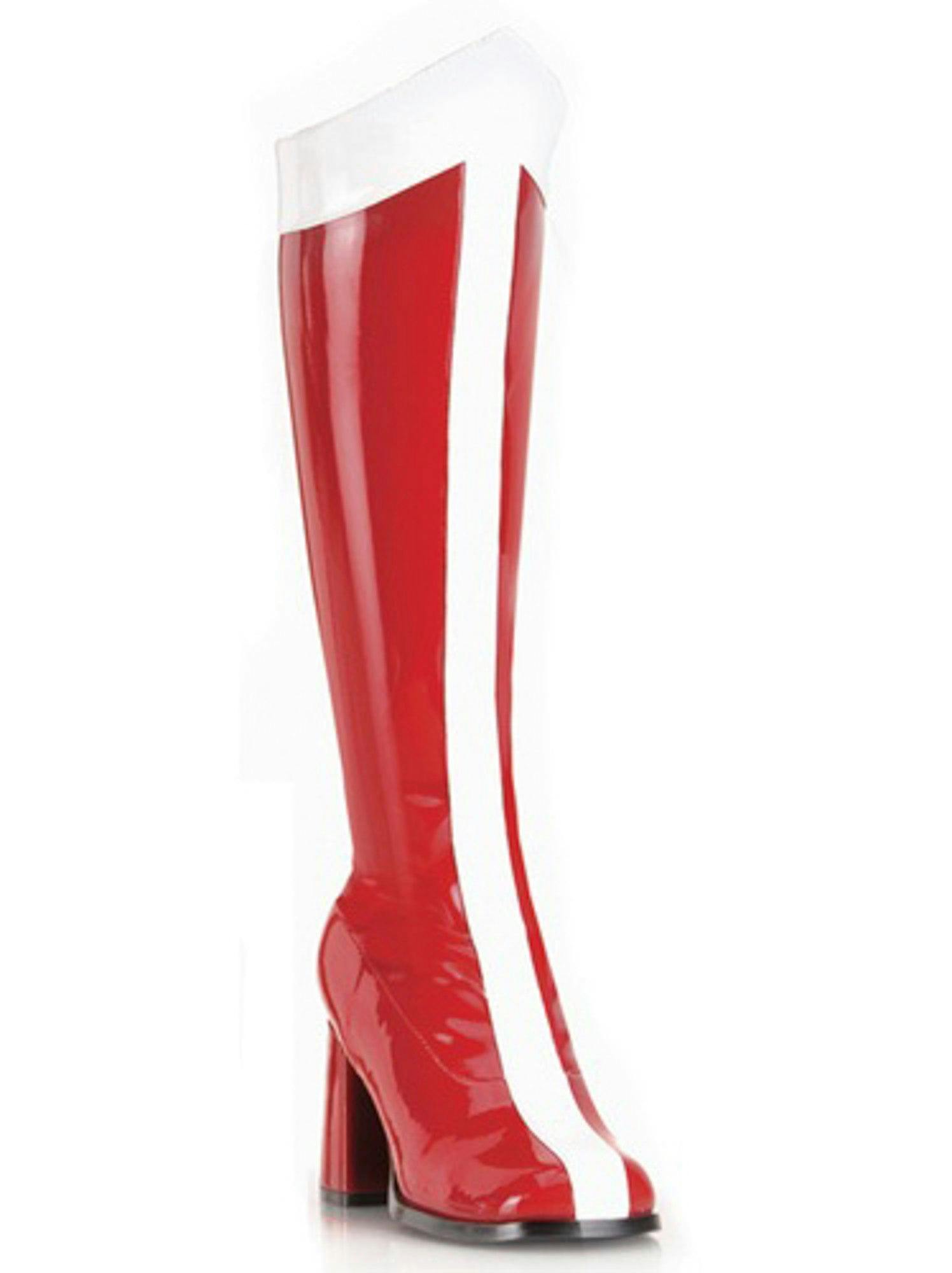 Adult Red Stripe Wonder Woman Knee High Boots