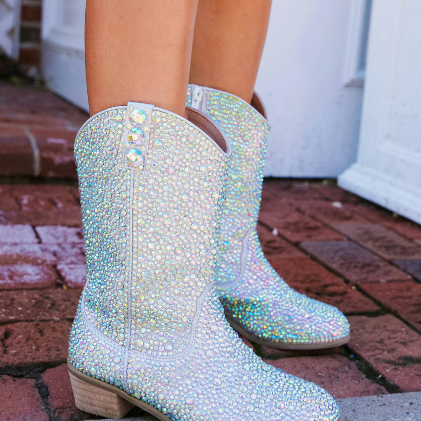 Silver Crystal Cowgirl Boots