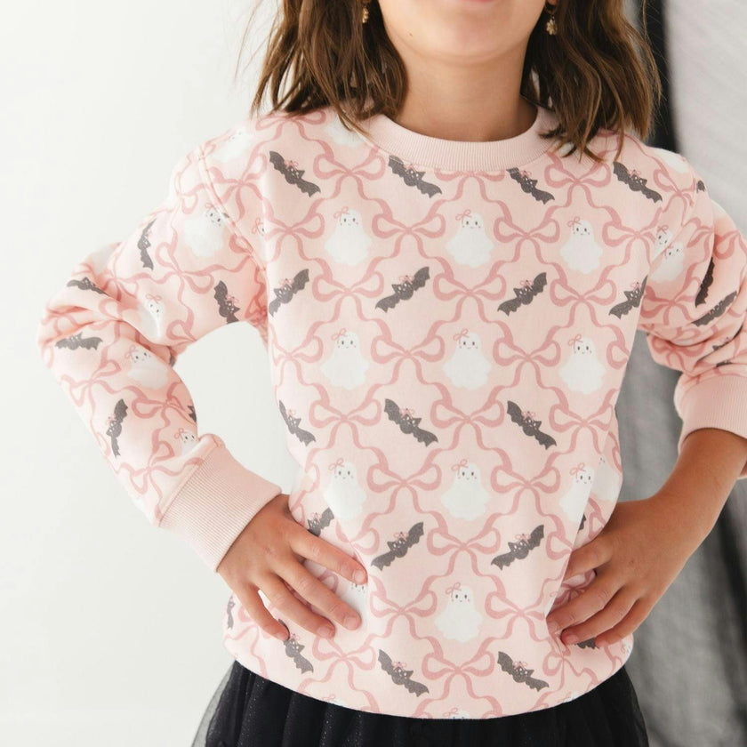 Bat And Ghost Trellis Halloween Sweatshirt