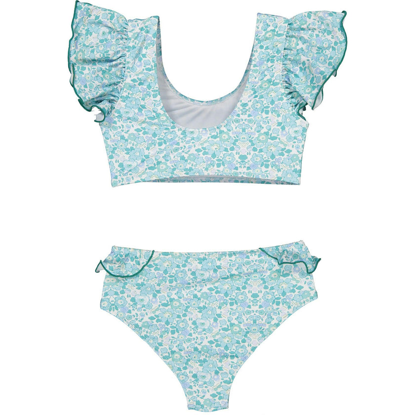 Ruffle Top & Bottom Bikini, Florals