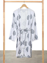 Block-Printed Cotton Women's Robe