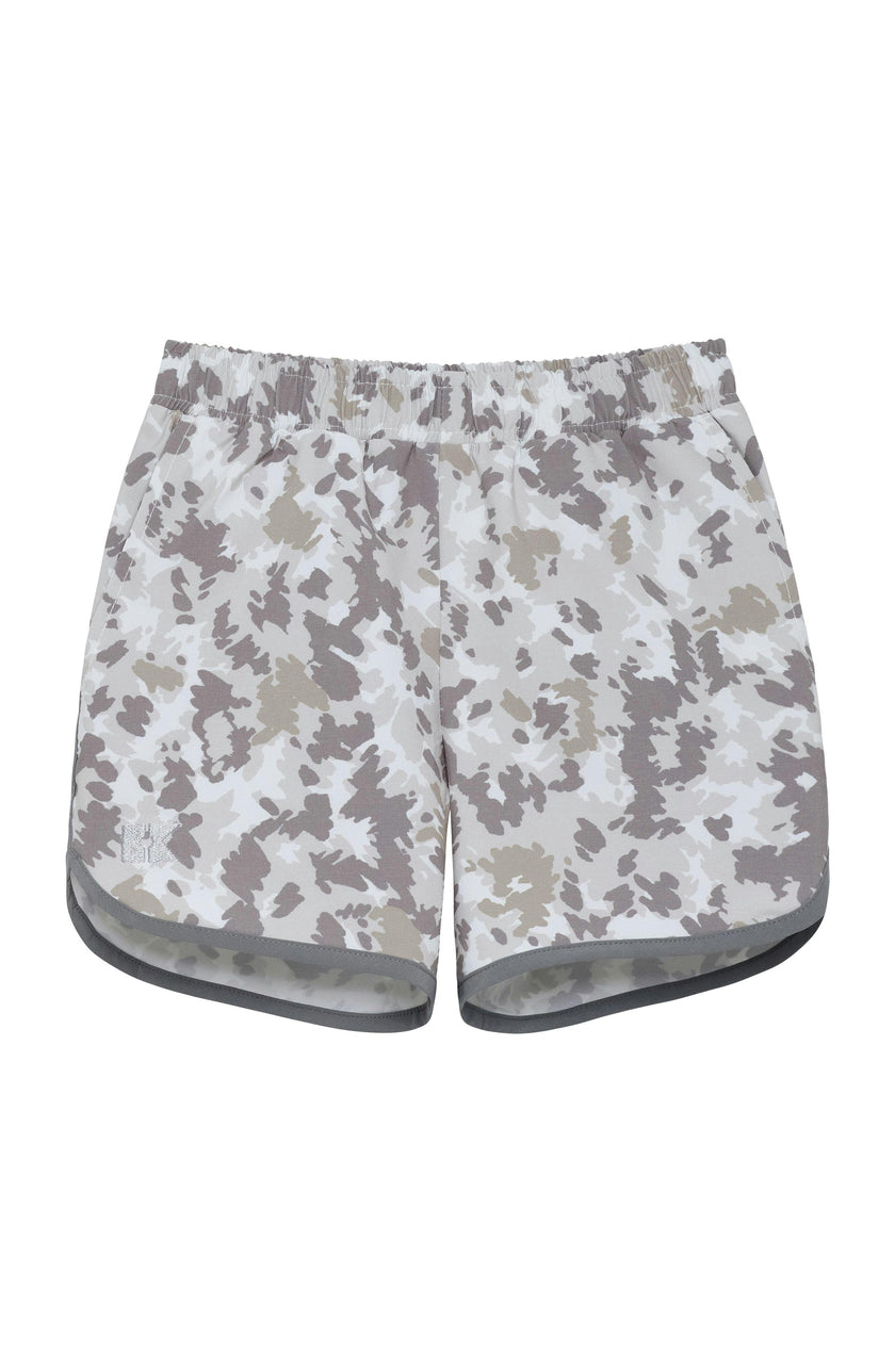 camo retro super short with gray piping