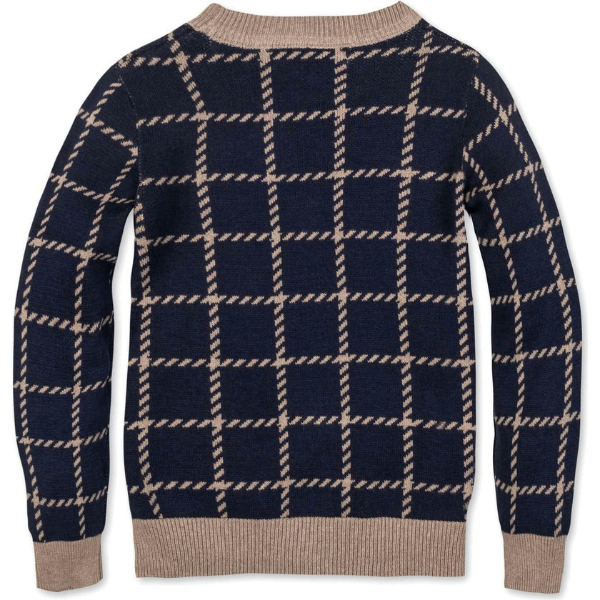 Organic Long Sleeve Boyfriend Cardigan Sweater, Blue