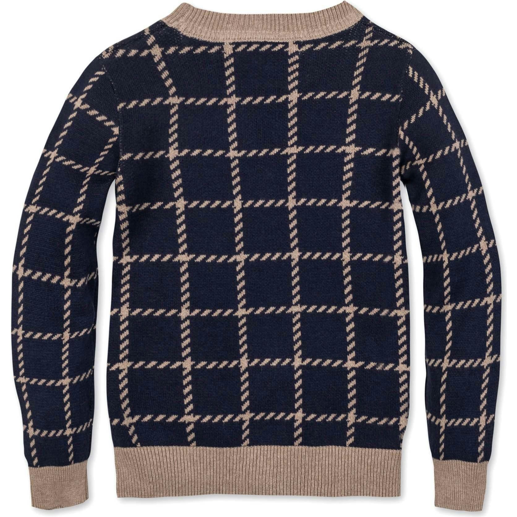 Organic Long Sleeve Boyfriend Cardigan Sweater, Blue