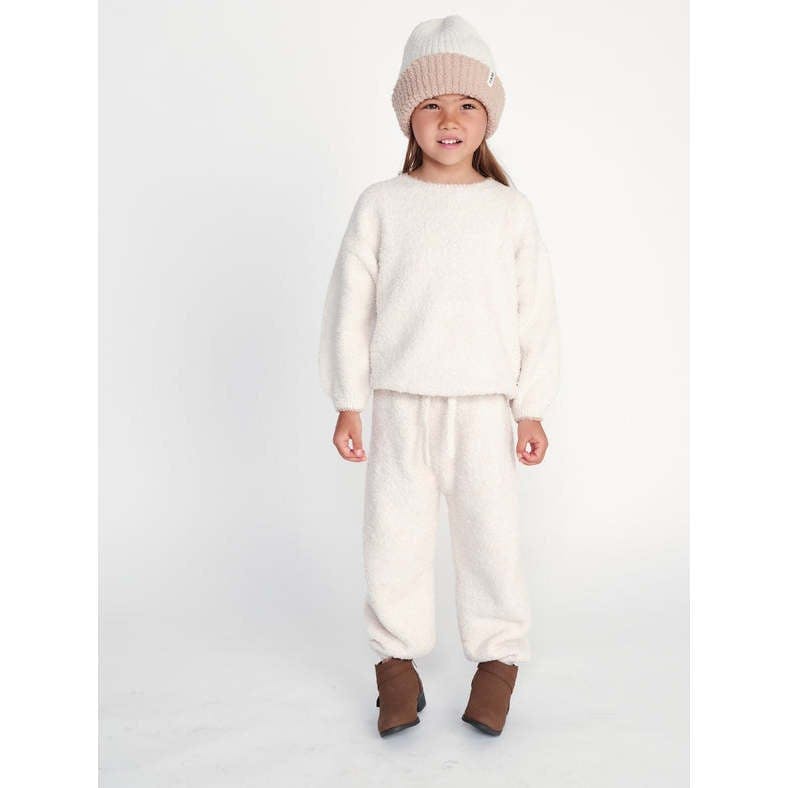 Baby Fuzzy Boxy Contrast Trim Sweater