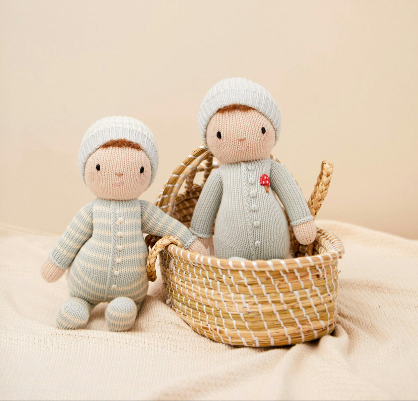 Baby Liam doll Sky blue & Natural 11"
