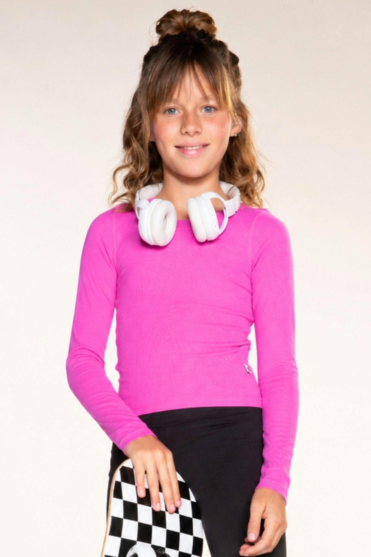 Ultra-Soft Ribbed Long Sleeve Fitted Tee