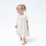 Pretty Pumpkin Trellis - Jane Puff Sleeve Bishop Dress and Bloomer