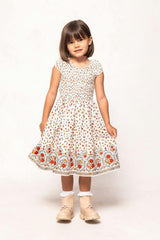 Mini Marlow Cap Sleeve Dress in Cream Ditsy Floral