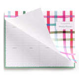 Happy Plaid Covered Weekly Planner