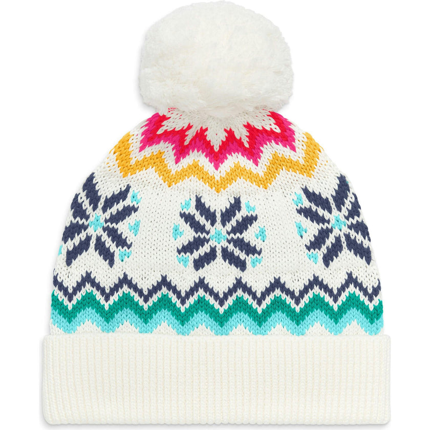 Kids rainbow snowflake fair isle beanie