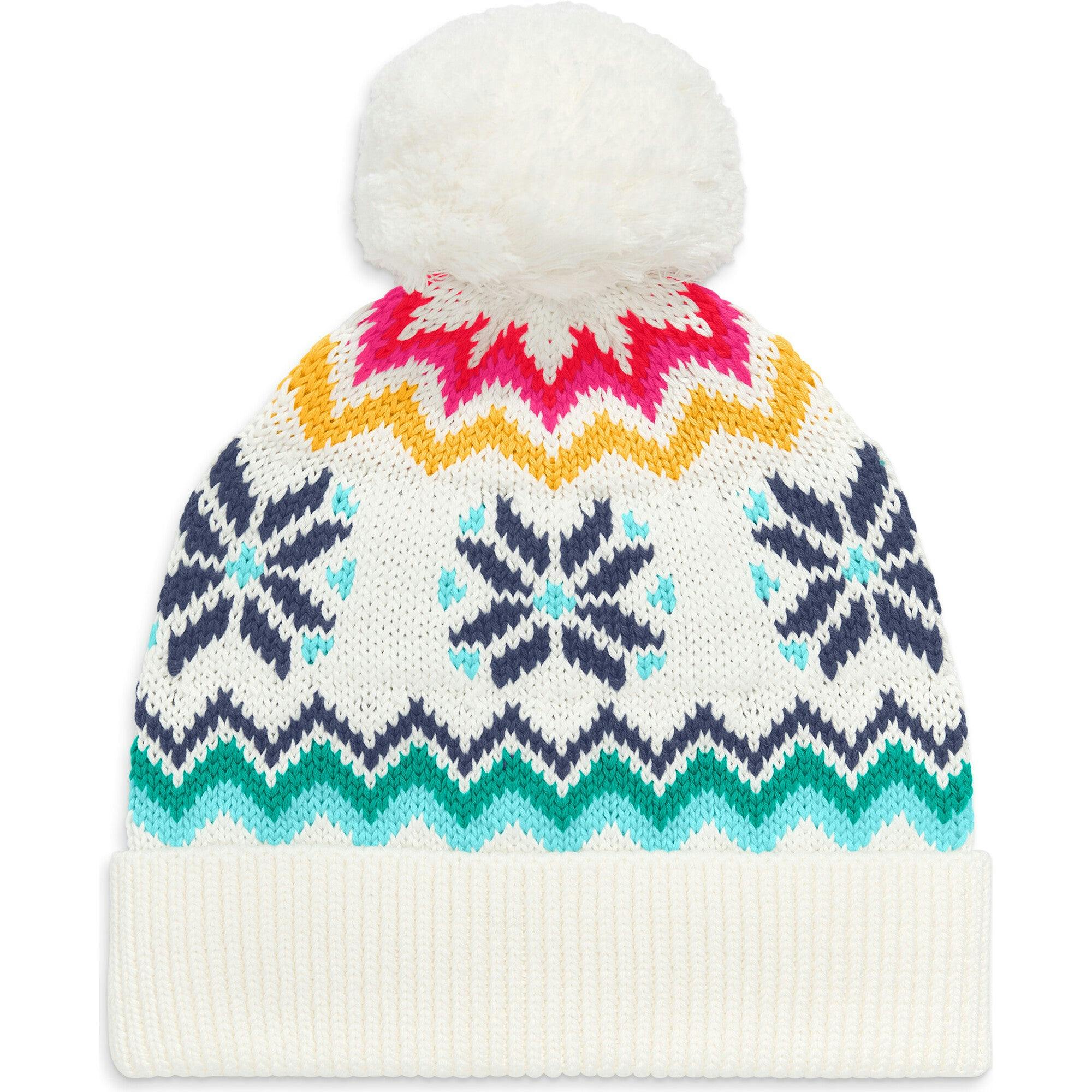 Kids rainbow snowflake fair isle beanie