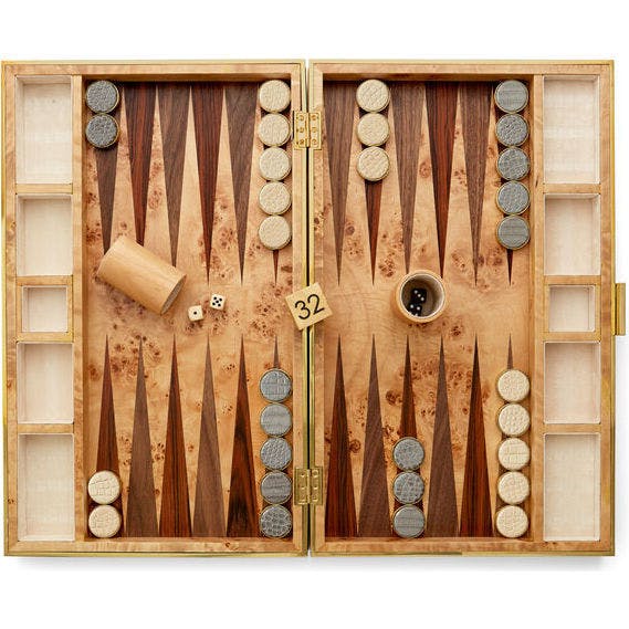 Croc Leather Backgammon Set