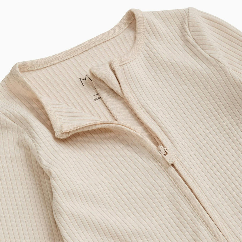 Ribbed Clever Zip Footed Baby Pajamas