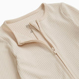Ribbed Clever Zip Footed Baby Pajamas