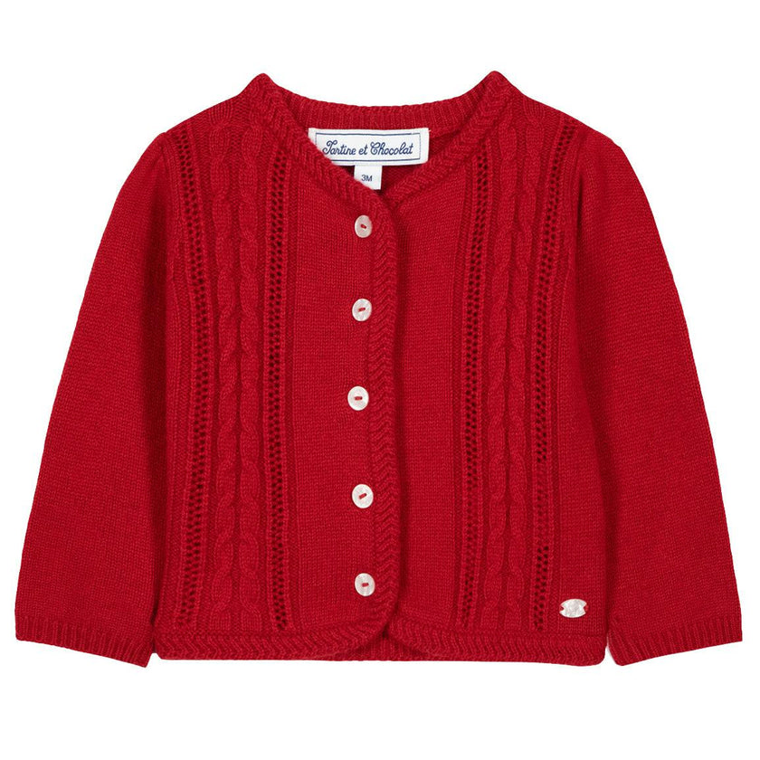 TARTINE ET CHOCOLAT Cerise Baby Cardigan