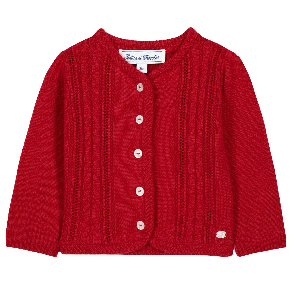TARTINE ET CHOCOLAT Cerise Baby Cardigan