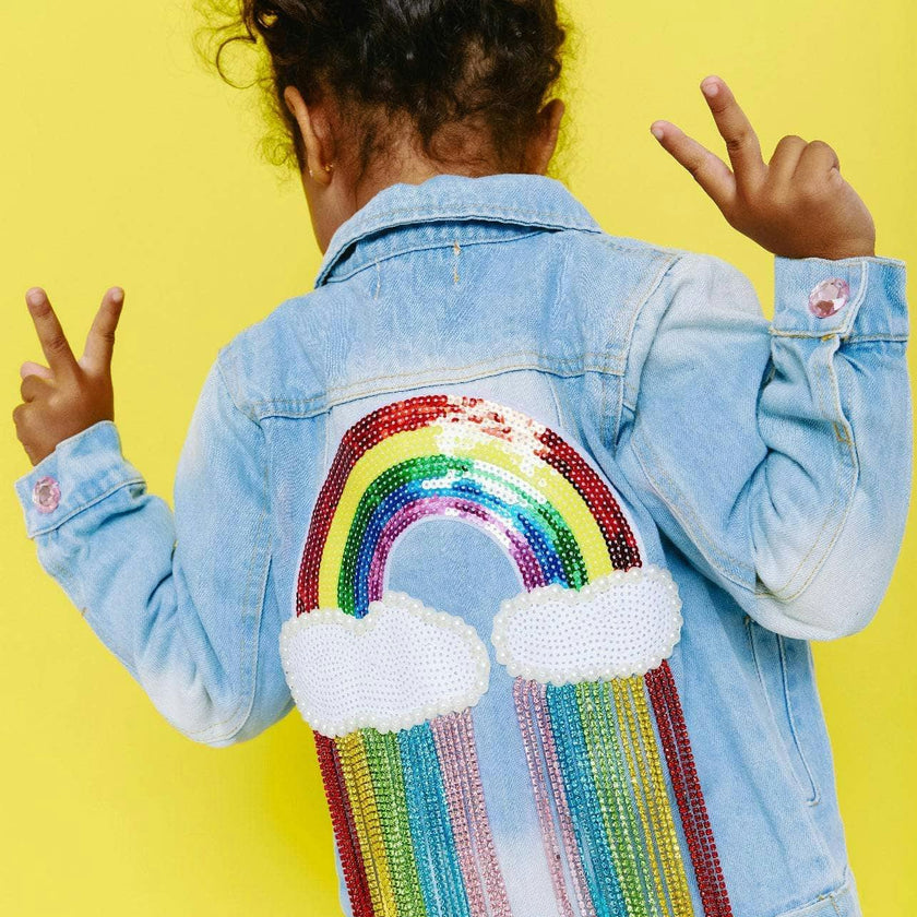 Womens Crystal Rain Denim Jacket