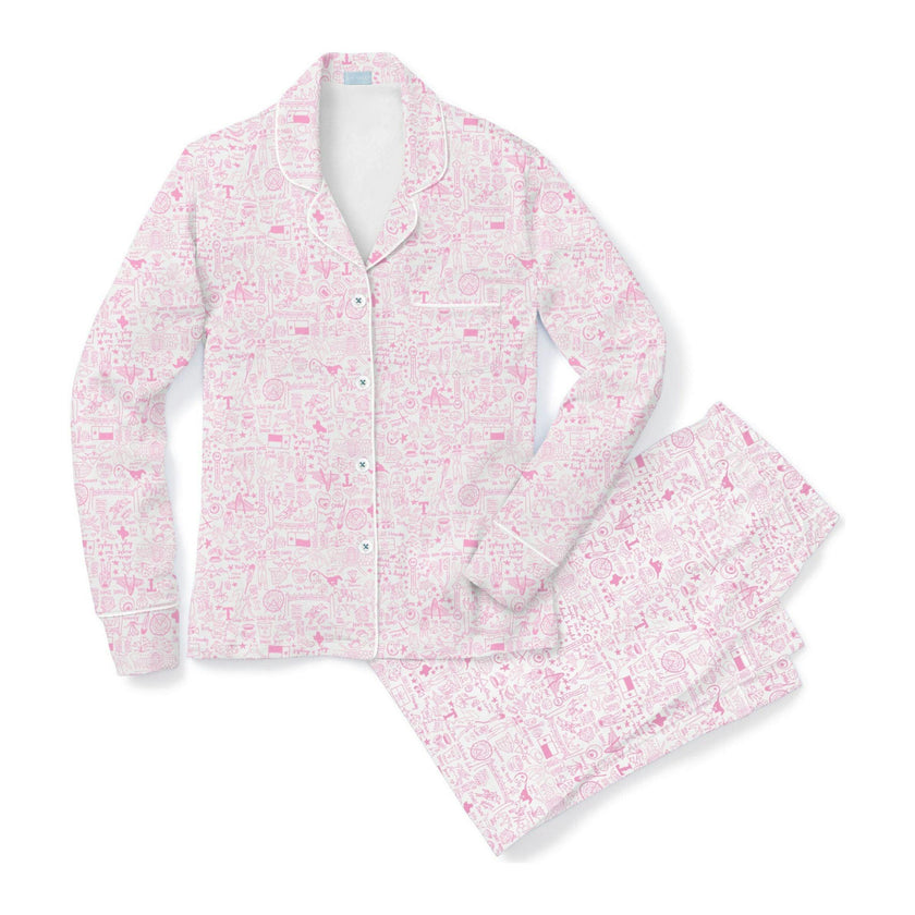 Dallas Women’s Button Front Long Pajama Set