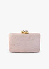 Women's Jen Straw White Stone Clutch Bag