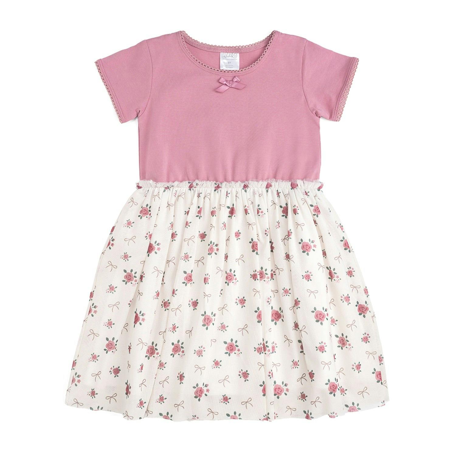 Coquette Rose Short Sleeve Tutu Dress