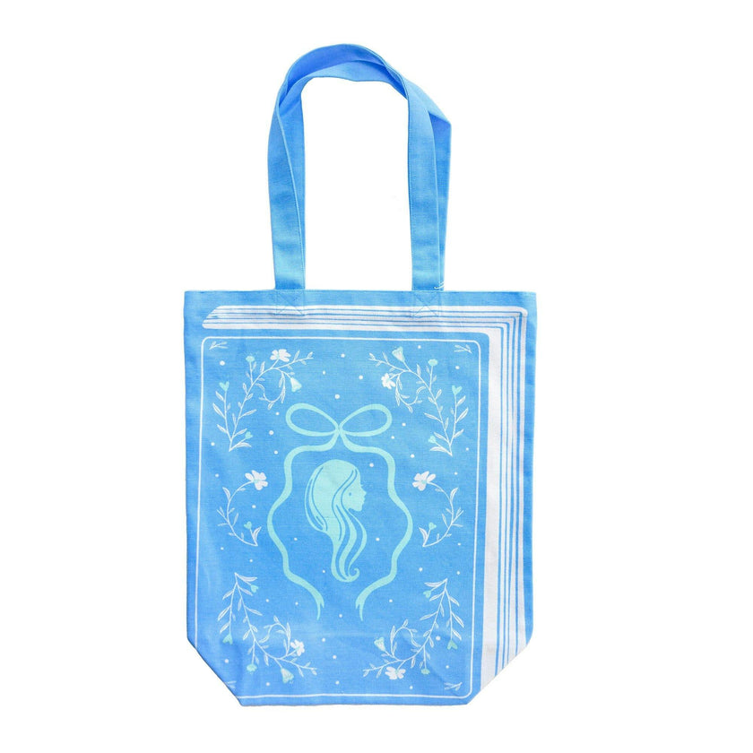 Silhouette Book Themed Canvas Tote Bag
