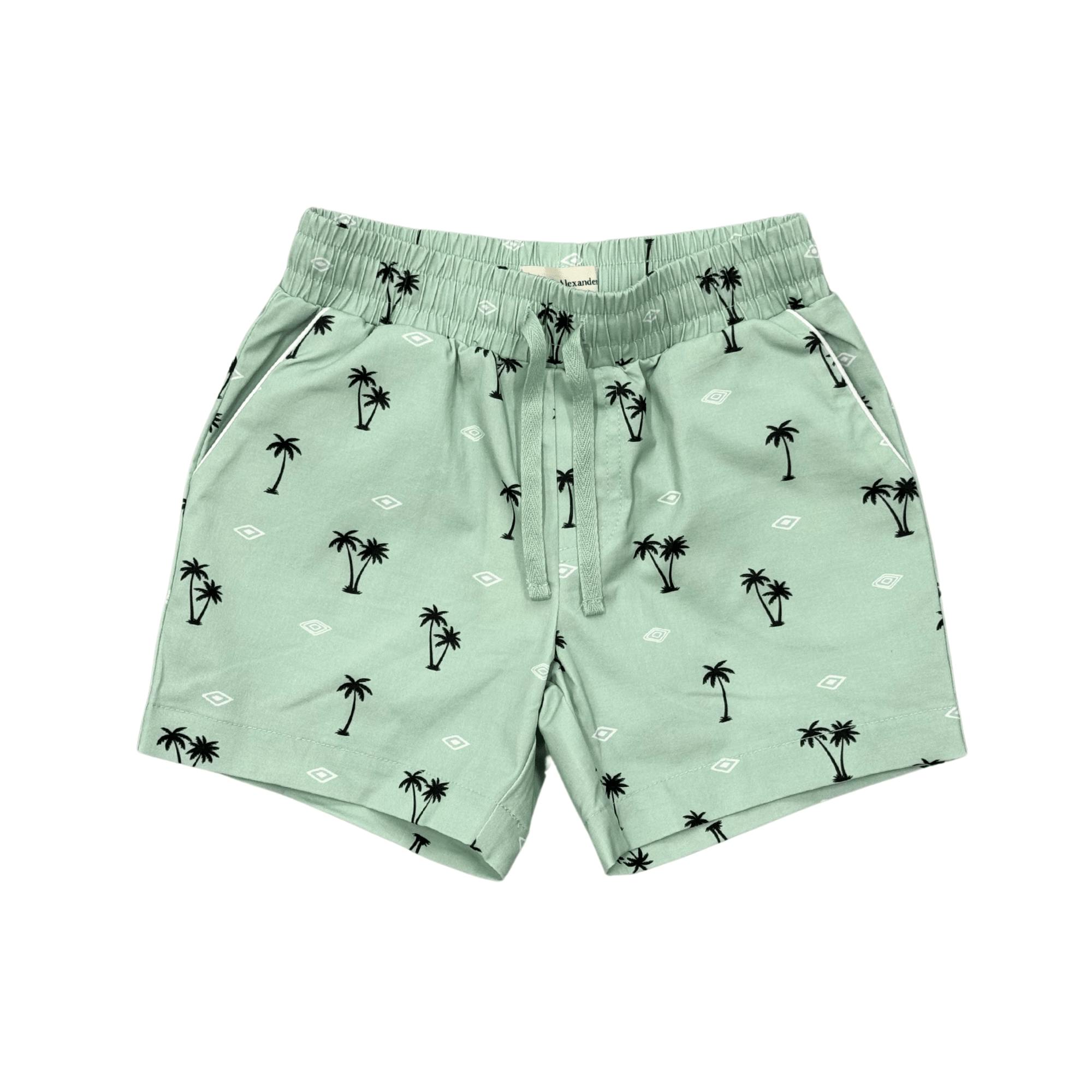 Boys Twill Beach Shorts in Palm Tree