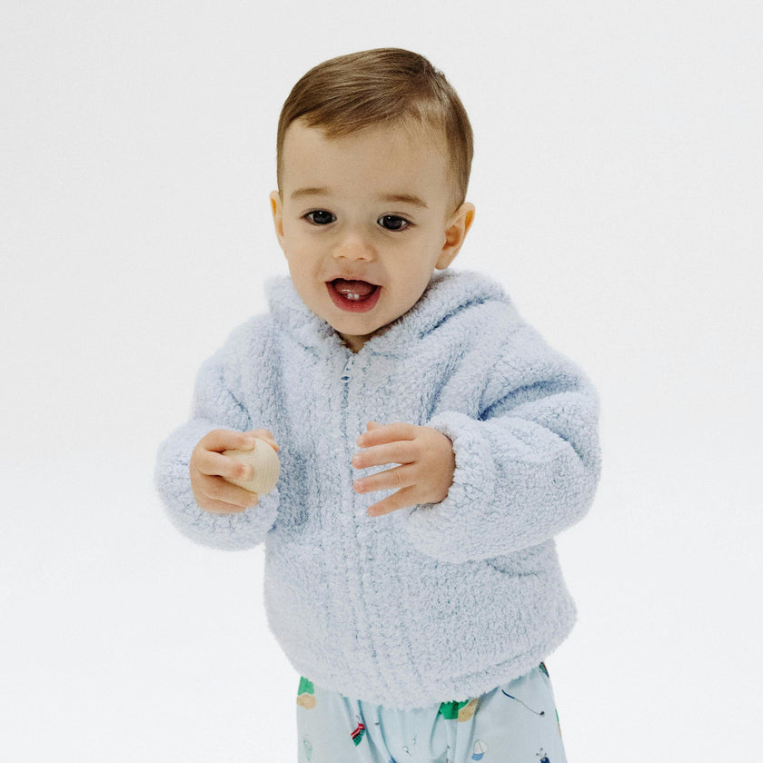 Chenille - Light Blue Hooded Jacket