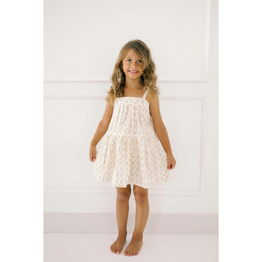 Hikari Pintuck Dress |Golden Blossom