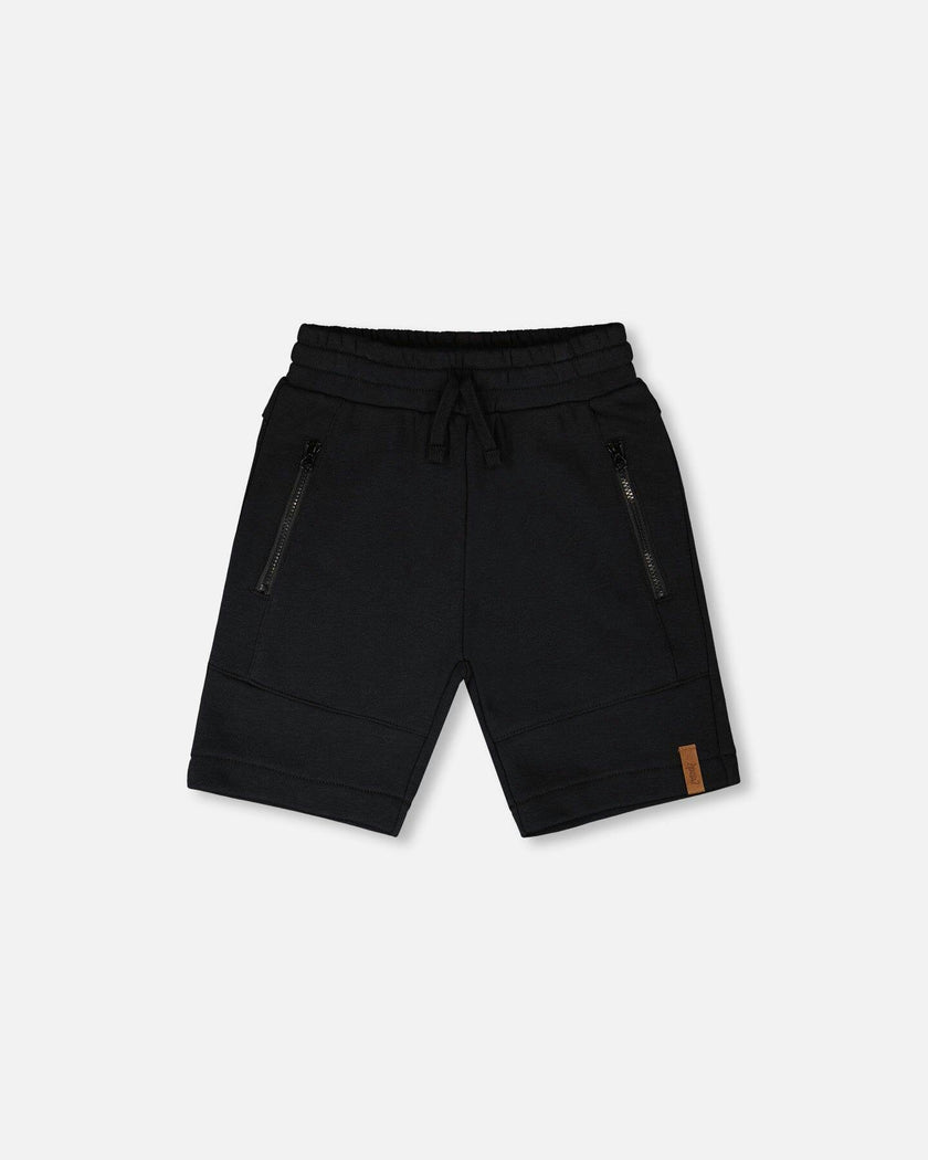 French Terry Shorts With Cross Seams