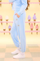 Casey Jogger Sweatpants in Light Blue