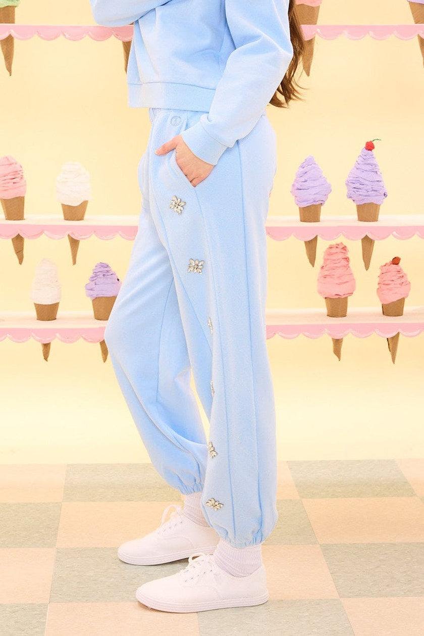 Casey Jogger Sweatpants in Light Blue