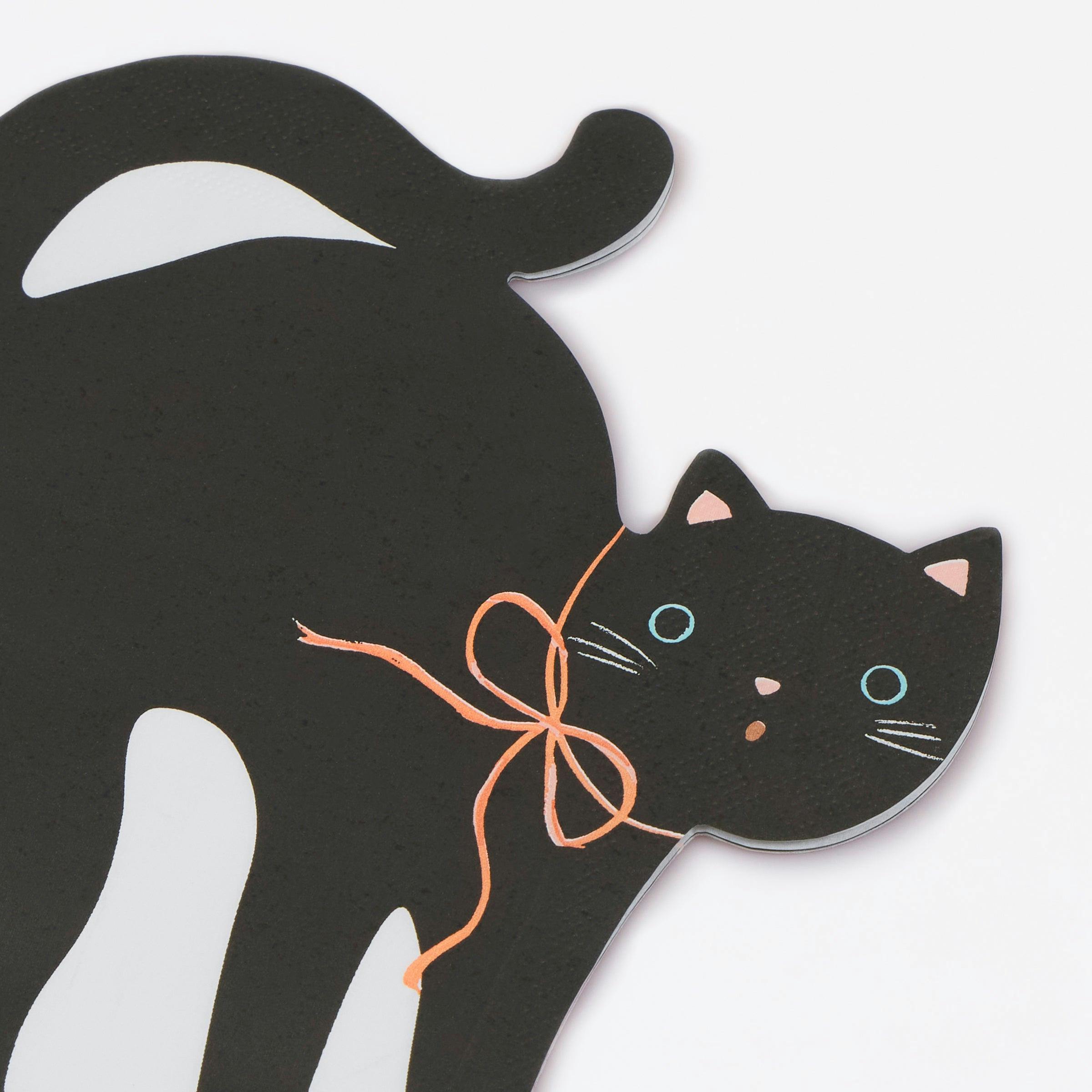 Halloween Cat Shaped Napkins