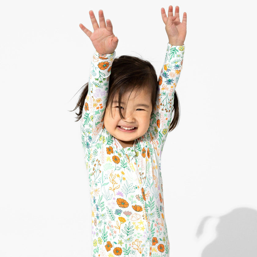Summer Floral Bamboo Convertible Footie