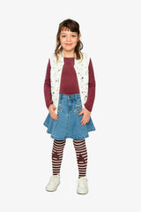 Faux Fur Sleeveless Vest Multicolored Star