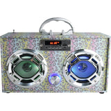 Leopard Glitter Bluetooth Boombox