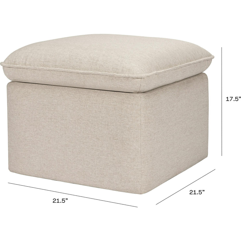 Cali Eco-Performance Fabric Storage Ottoman With USB Port